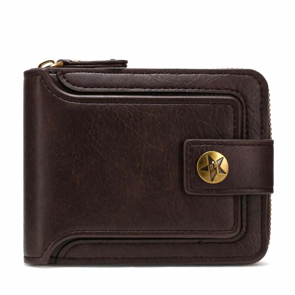 Vintage PU Leather Men's Wallet – Short detail photo 3