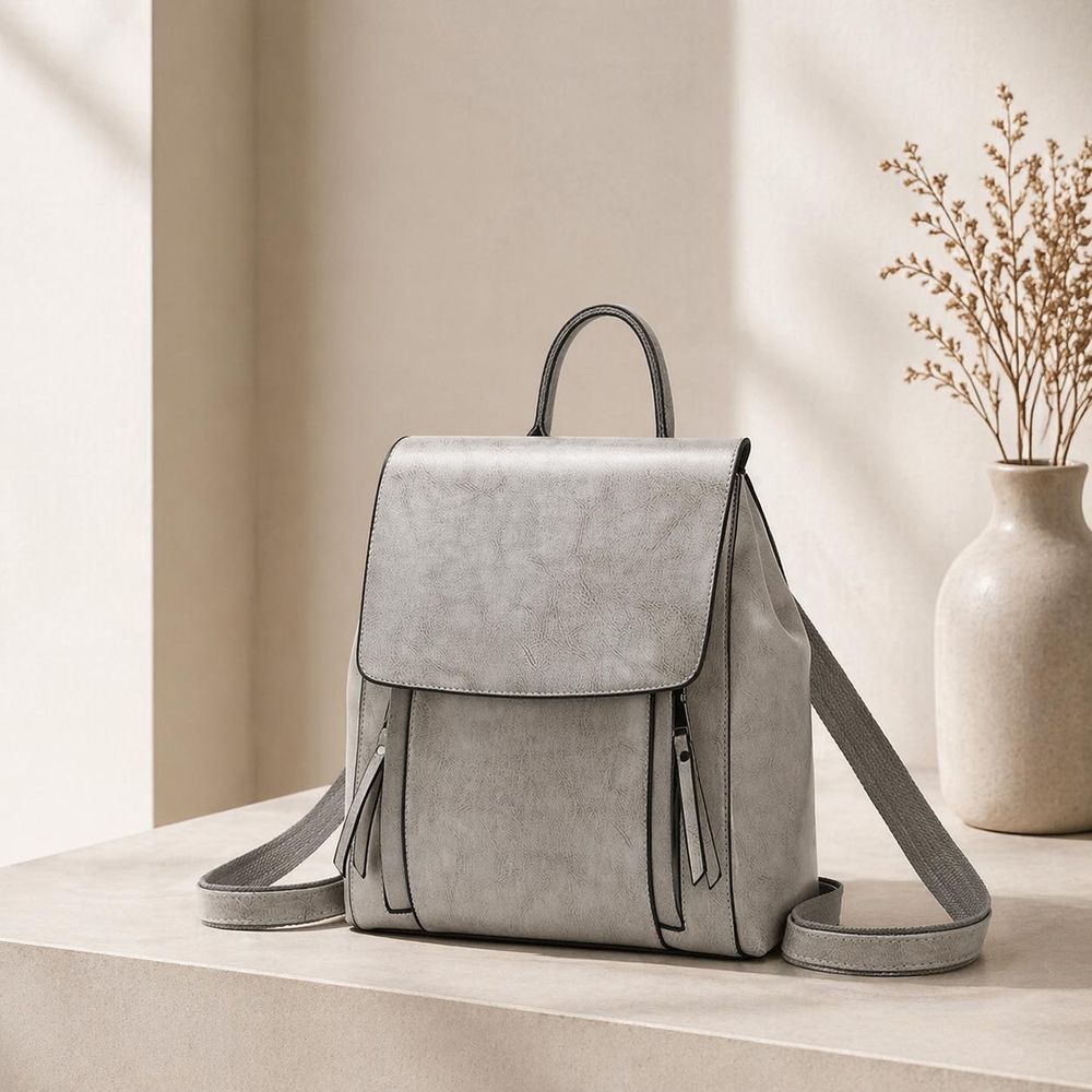 Women's Genuine Leather Convertible Backpack detail photo 4