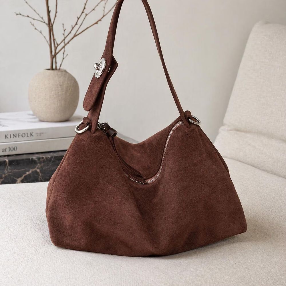 Women Suede Shoulder Bag detail photo 4