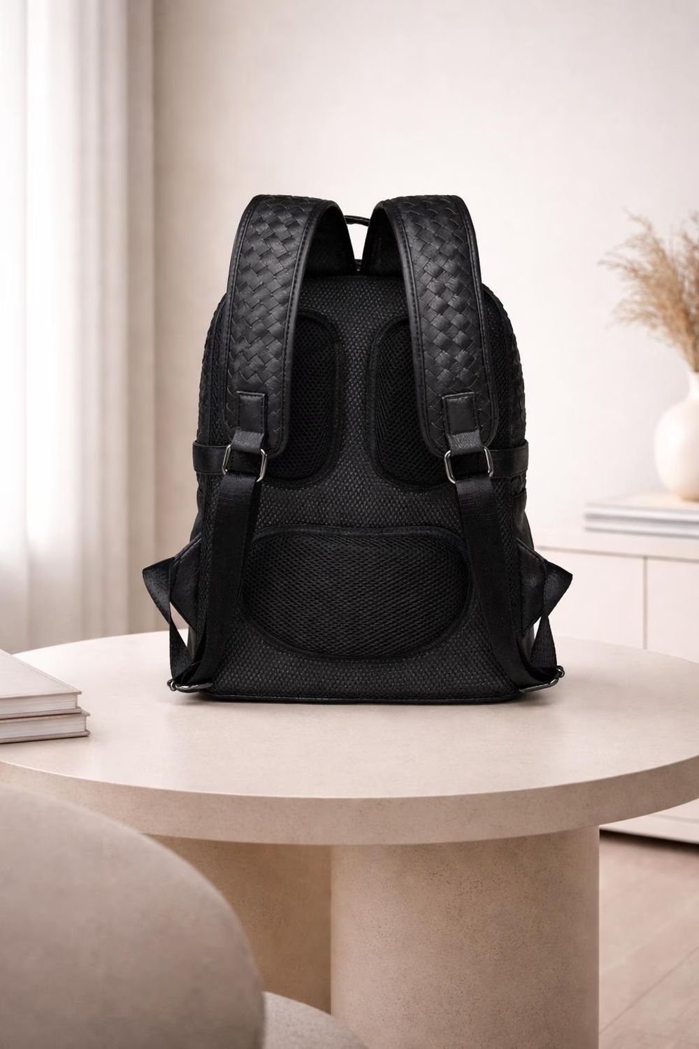 Woven Leather Backpack for Men & Women detail photo 3